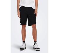 Only & Sons - Cam Stage Cargo Black - Shorts - black - M - 98% Cotton, 2% Elastane M