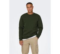 ONLY & SONS Cotton Rich Crew Neck Sweatshirt Green