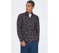 Only & Sons - Elf Xmas AOP Slim Poplin Black - Shirt - black - L - 100% Cotton,gid://shopify/Metaobject/99211509997 L