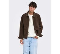 ONLY & SONS Faux Suede Utility Jacket Brown