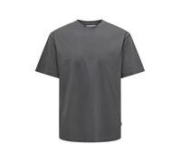 ONLY & SONS Fred Relaxed Short Sleeve T-Shirt, Grey Pinstripe, M
