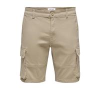 ONLY & SONS Male Cargo Shorts ONSCAM Stage Cargo Shorts PK 6689, Chinchilla, L
