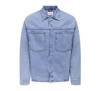 ONLY & SONS Male Denim Jacket Onsemil Denim Jacket, Medium Blue (Medium Blue Denim), L
