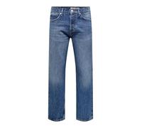 ONLY & SONS Male Loose Cut Jeans ONSEDGE Medium Waist Straight Cut Jeans, Medium Blue (Medium Blue Denim), 34 W/34 L