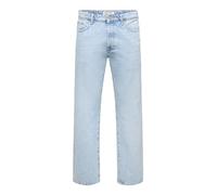 ONLY & SONS Male Loose Cut Jeans ONSEDGE Mid Rise Straight Cut Jeans, Light Blue (Light Blue Denim), 32 W/32 L