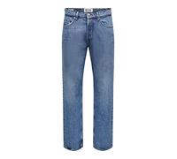 ONLY & SONS Male Loose Cut ONSEDGE Loose Mid Blue 4939 Jeans NOOS, Medium Blue (Medium Blue Denim), 33 W/32 L
