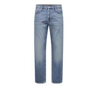 ONLY & SONS Male Normal Cut Jeans ONSEDGE Medium Waist Straight Cut Jeans, Medium Blue (Medium Blue Denim), 34 W/32 L