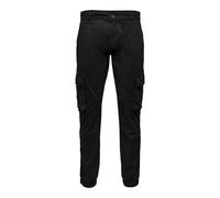 ONLY & SONS Male ONSCAM Tapered Cargo Trousers, Black, 33 W/32 L
