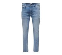 ONLY & SONS Male Slim Fit Jeans ONSLOOM Low Waist Slim Fit Jeans, Light Medium Blue Denim., 33 W/32 L