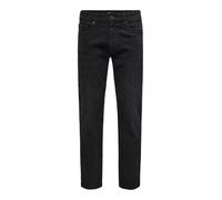 ONLY & SONS Male Slim Fit Jeans ONSWEFT Medium Waist Slim Fit Jeans, Black Denim, 34 W/32 L
