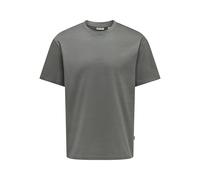 ONLY & SONS Male T-Shirt Loose Cut Crew Neck T-Shirt, Castor Gray, S