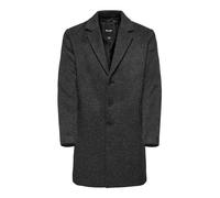 ONLY & SONS Male Wool Coat, Dark grey blend, L