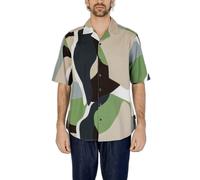Only & Sons Mens Abstract Print Short Sleeve Shirt - Green Cotton - Size Small