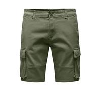 ONLY & SONS Men's Cargo Shorts, Deep Lichen Green, M