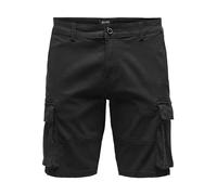 ONLY & SONS Men's ONSCAM Stage Cargo Shorts PG 6689, Black, S