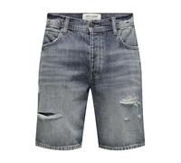 ONLY & SONS Men's Onsedge Ram Dbd DEST 9648 Sty DNM Shorts, Dark Denim Blue, M