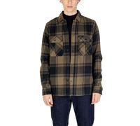 Only & Sons Mens Long Sleeve Flannel Shirt Check Pattern - Green Cotton - Size X-Large