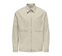 ONLY & SONS Men's Onsalp 14w RLX 2pkt Washd Cord Ls Zip Long Sleeve Shirt, Silver Lining, M