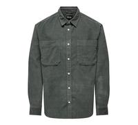 ONLY & SONS Men's Onsalp RLX 2pkt Washd Cord LS Shirt Noos Casual, Castor Gray, XXL
