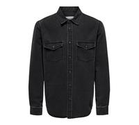 ONLY & SONS Men's Onsbane 3247 DNM Shirt Noos Casual, Dark Grey Denim, S