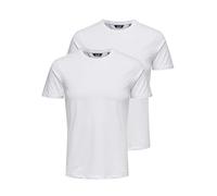 Only & Sons Mens Onsbasic Slim O-neck 2-pack Noos T-Shirt, White/Pack: 2 White, XS UK