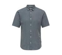 ONLY & SONS Men's Onscaiden Life Ss Solid Linen Shirt Noos Short-Sleeved, Stormy Weather, M