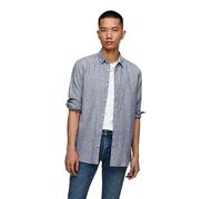 Only & Sons Men's Onscaiden Ls Solid Linen Shirt Noos, Dress Blues, L
