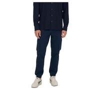 ONLY & SONS Men's ONSCAM Stage Cargo Cuff PG 6687 Trouser, Dress Blues 1, 33 W/32 L