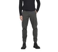 ONLY & SONS Men's ONSCAM Stage Cargo Cuff PK 6687 NOOS Pants, Grey Pinstripe, 28 W/34 L