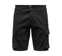 ONLY & SONS Men's ONSCAM Stage Cargo Shorts PG 6689, Black, S