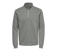 ONLY & SONS Onsceres Half Zip Sweat, Castor Gray, M