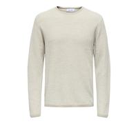 ONLY & SONS Mens Onseric Reg 12 Struc Crew Knit Noos, Silver Lining, XL UK