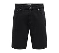 ONLY & SONS Men's Onsfade Blkd 9087 Azg DNM Shorts, Black Denim, XXL