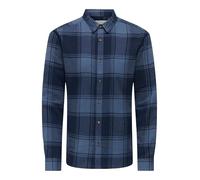 ONLY & SONS Mens Onsgudmund Ls Checked Shirt Noos, Blazer Navy, XL UK