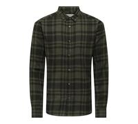 ONLY & SONS Mens Onsgudmund Ls Checked Shirt Noos, Forest Night, XS UK