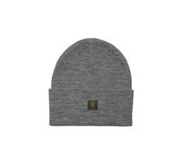 ONLY & SONS Men's Onsisaac Flat Knit Logo Beanie Knitted Hat, Medium Grey Melange, One Size
