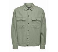 ONLY & SONS Mens Onskennet Ls Linen Overshirt Noos Shirt, Swamp, L UK