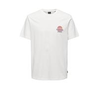 ONLY & SONS Men's ONSKYE REG Photo SS TEE T-Shirt, Cloud Dancer/Print:Locals, XS