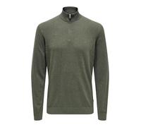 ONLY & SONS Men's Onsloui Reg 12 Mel Half Zip Knit Jumper, Castor Gray/Detail:Melange, XXL