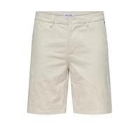 ONLY & SONS Men's ONSMARK 0011 Cotton Linen Shorts NOOS Chino Shorts, Silver Lining,