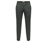 ONLY & SONS Men's Onsmark Slim 02093 Herringbone Pant Noos Chino Trousers, Black, 34 W/32 L
