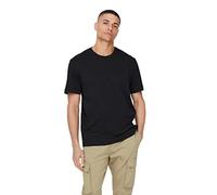 ONLY & SONS Mens Onsmax Life Reg Stitch Tee Noos T-Shirt, Black, S UK