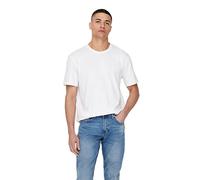 ONLY & SONS Mens Onsmax Life Reg Stitch Tee Noos T-Shirt, White, S UK