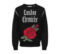 ONLY & SONS Men's Onspale Reg Crew Knit, Black, L