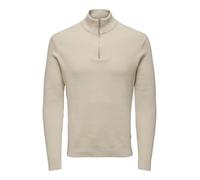 ONLY & SONS Men's ONSPHIL REG 12 Cotton Half Zip Knit NOOS Pullover, Silver Lining, XL, Silver Lining, XL