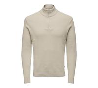 ONLY & SONS Men's Onsphil Reg 12 Cotton Half Zip Knit Noos Sweater, Silver Lining, L