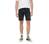 ONLY & SONS Mens Onsply W. Black 5192 DNM Noos Shorts, Washed Black, L UK