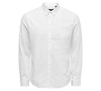 ONLY & SONS Men's Onspoplin Btn Down Shirt Ls Exp Re, White, S