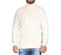 ONLY & SONS Men's Onsrigge Reg 3 Cable Roll Neck Knit Jumper, Antique White, M