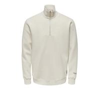 ONLY & SONS Men's Onsriley Reg 1/4 Zip High Neck SWT Vd Sweatshirt, Antique White, XL
